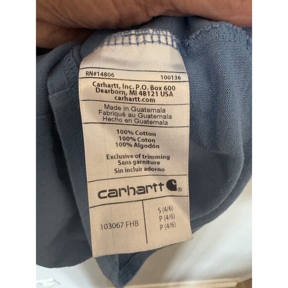 Carhartt Blue S Reg short sleeve Work Shirt Excellent - Picture 10 of 10